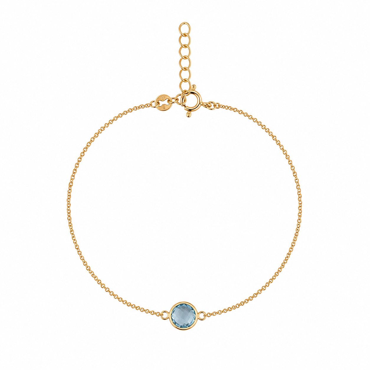 Pulsera de Plata 925 con baño de oro y piedras naturales