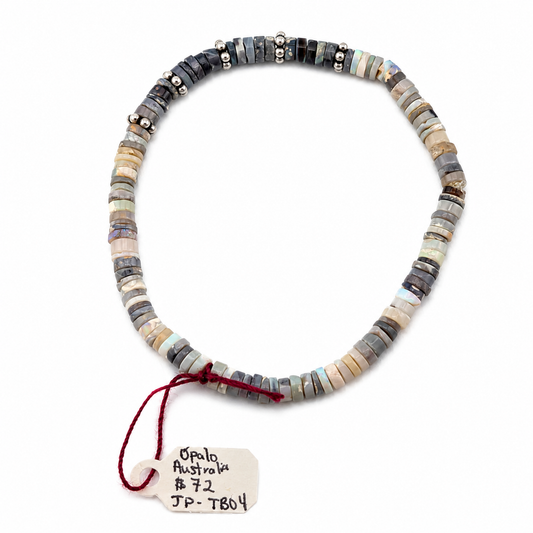 Pulsera elástica de ópalo negro australiano 24ct