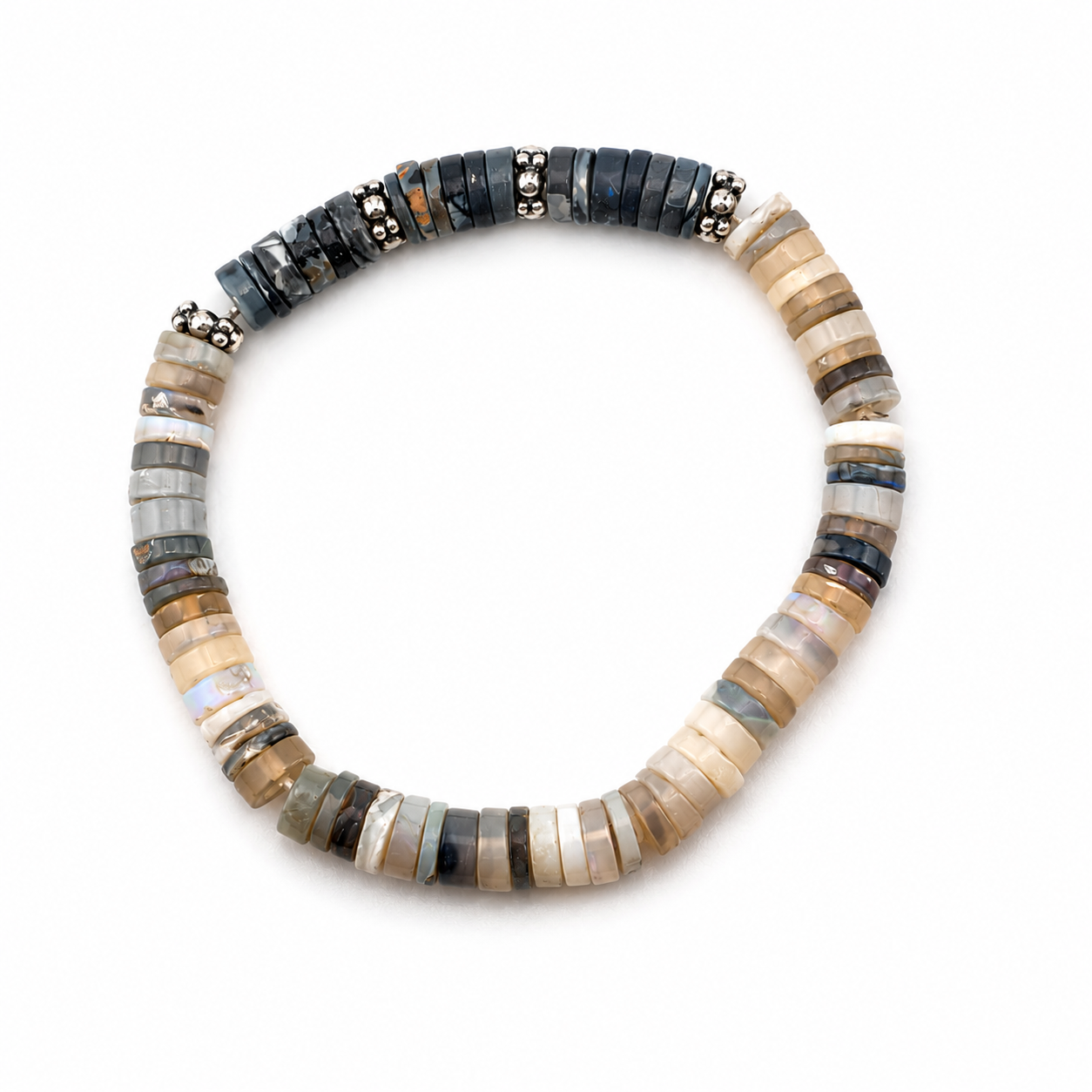 Pulsera elástica de ópalo negro australiano 65ct