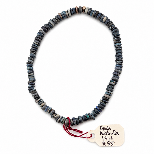 Pulsera elástica de ópalo negro australiano 17 ct