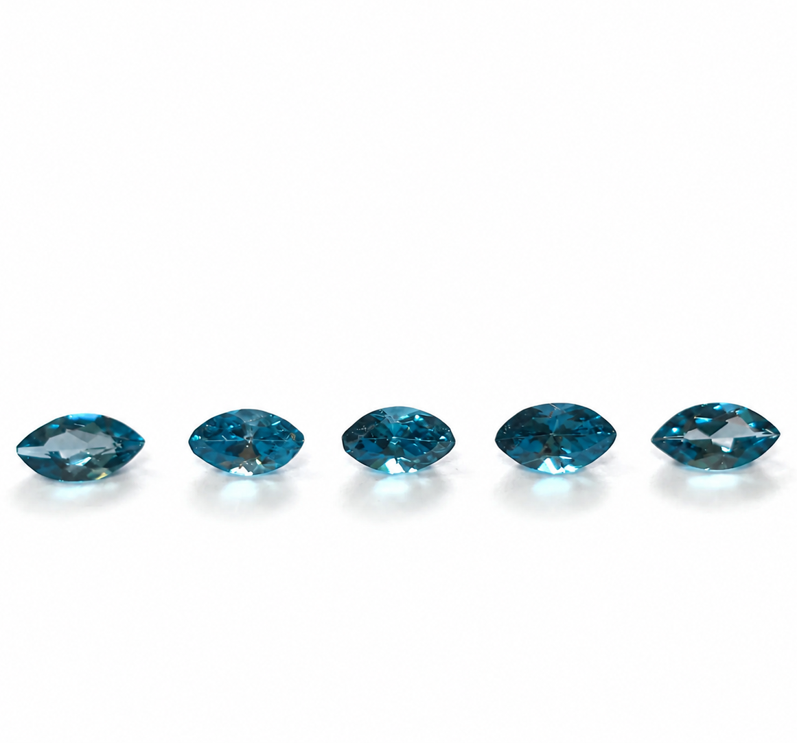Topacio Azul London Facetado Marquesa 7 x 4 mm
