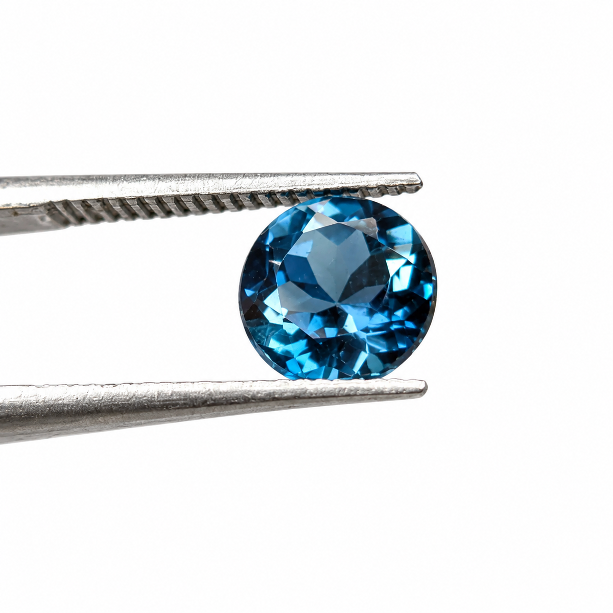 Topacio Azul London Facetado Redondo 7 mm