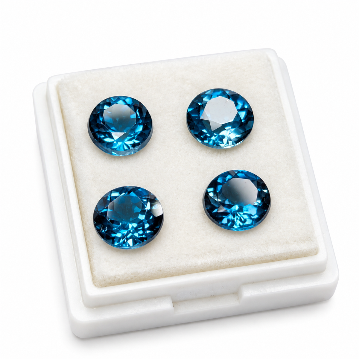 Topacio Azul London Facetado Redondo 7 mm