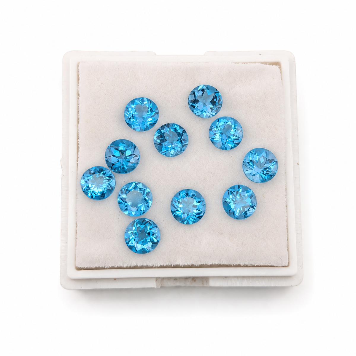 Topacio Azul Suizo Facetado Redondo 6 mm