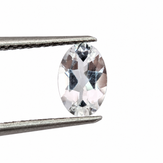 Topacio Blanco Facetado Ovalado 6 x 4 mm