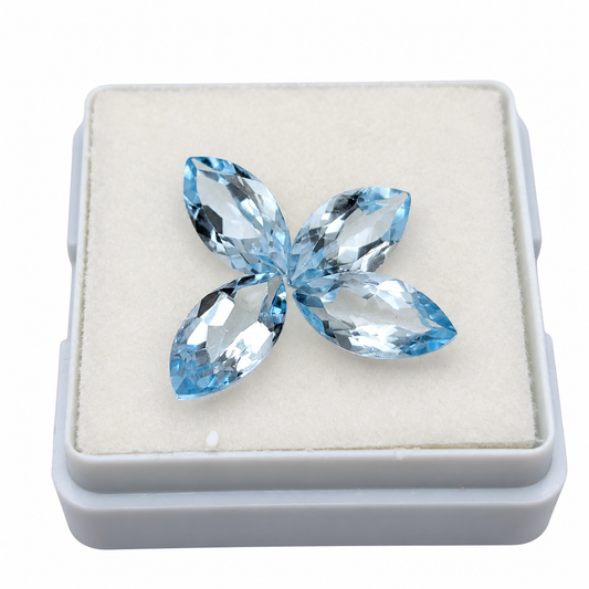 Topacio Sky Blue Facetado Marquesa 10 x 5 mm
