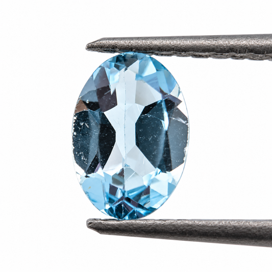 Topacio Sky Blue Facetado Ovalado 6 x 4 mm