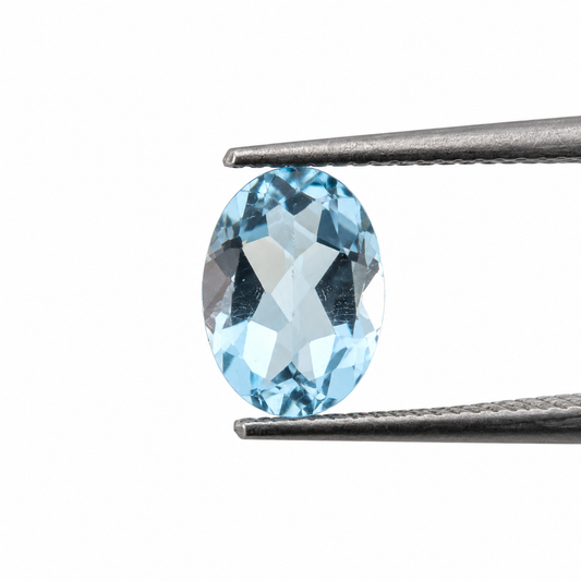 Topacio Sky Blue Facetado Ovalado 7 x 5 mm