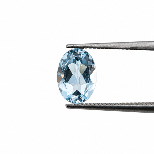 Topacio Sky Blue Facetado Ovalado 8 x 6 mm