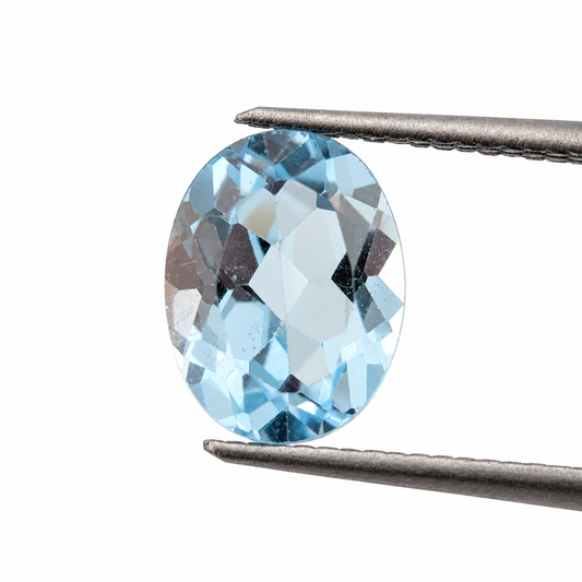Topacio Sky Blue Facetado Ovalado 9 x 7 mm