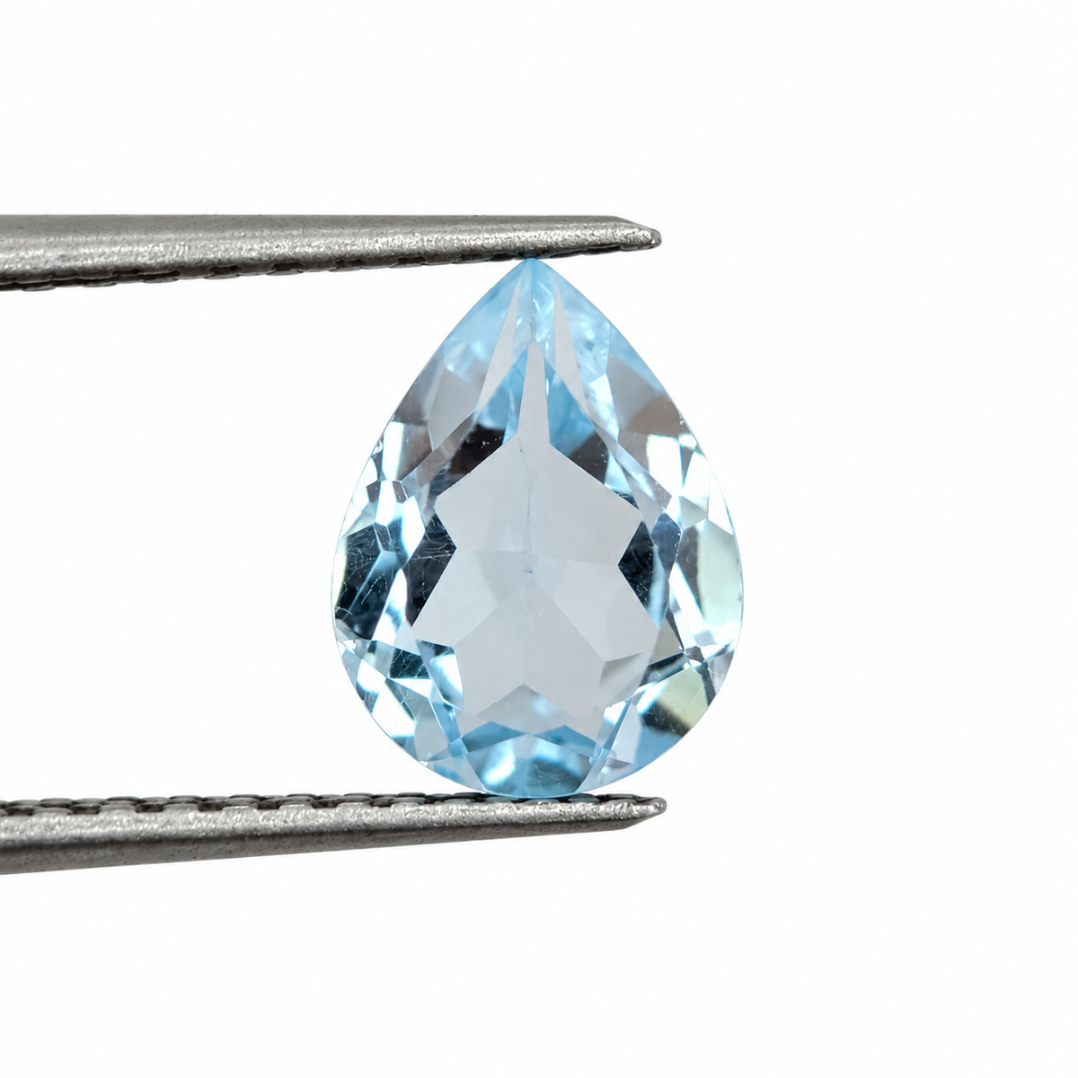 Topacio Sky Blue Facetado Pera 8 x 6 mm