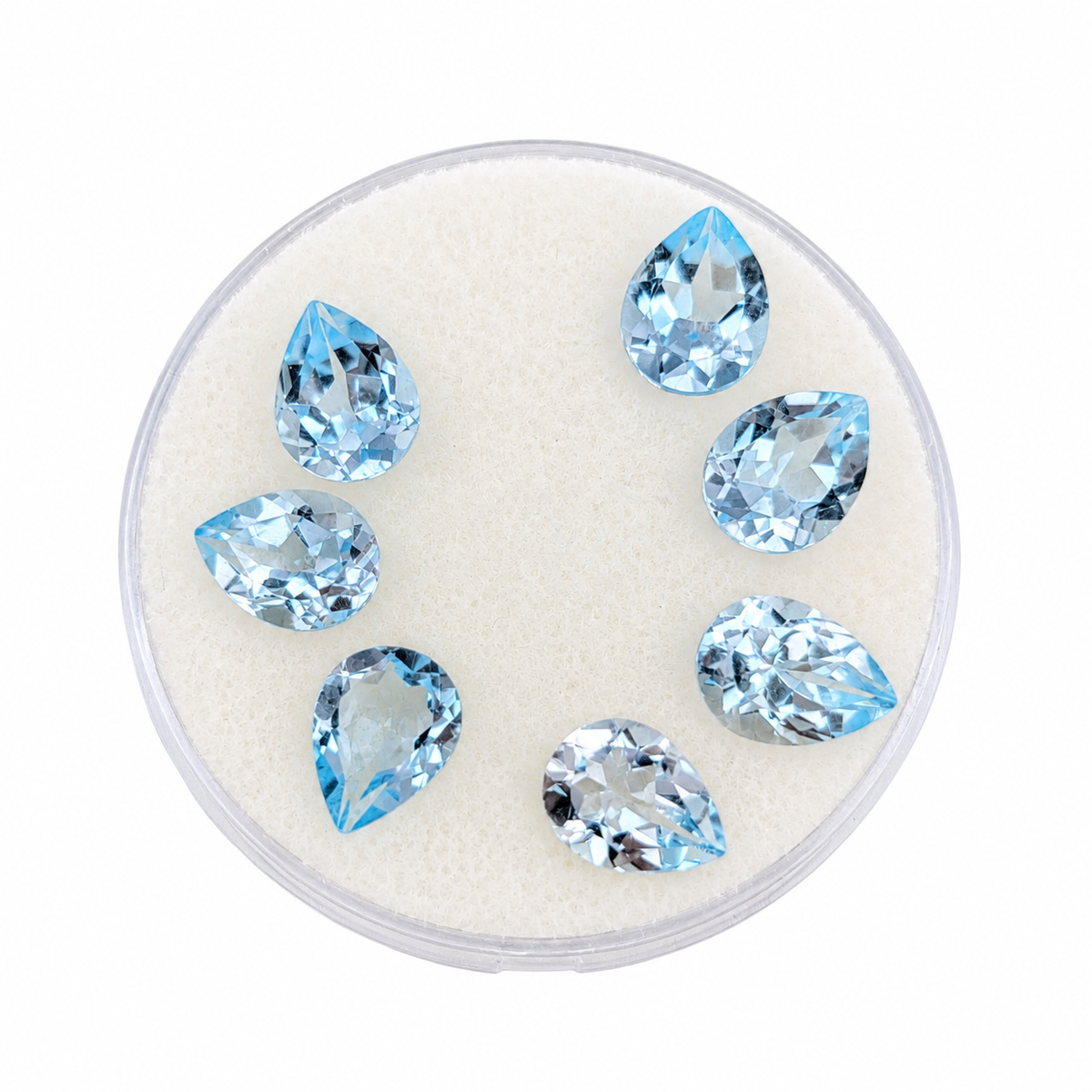 Topacio Sky Blue Facetado Pera 8 x 6 mm