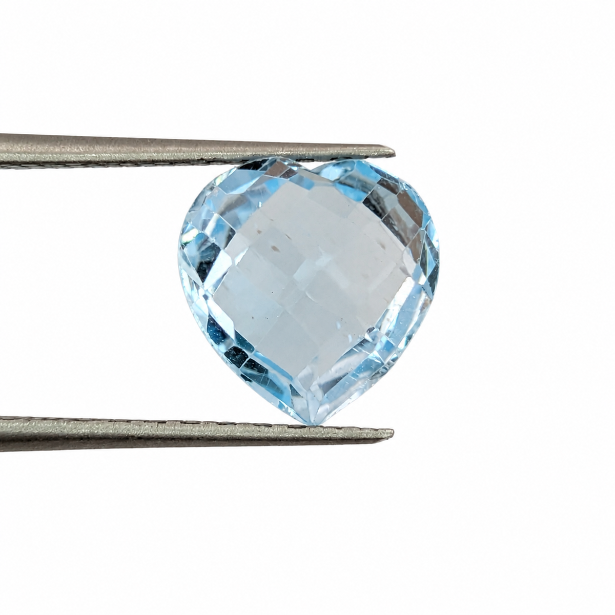 Topacio Swiss Blue Facetado Corazón 10 mm