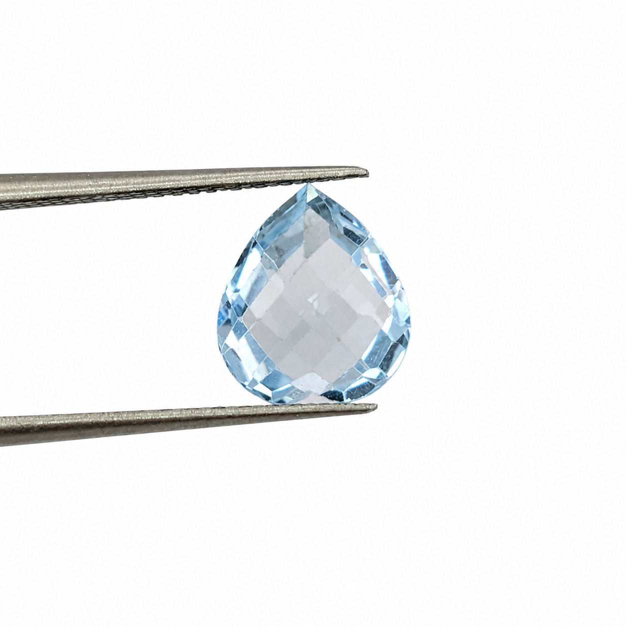 Topacio Swiss Blue Facetado Corazón 10 mm