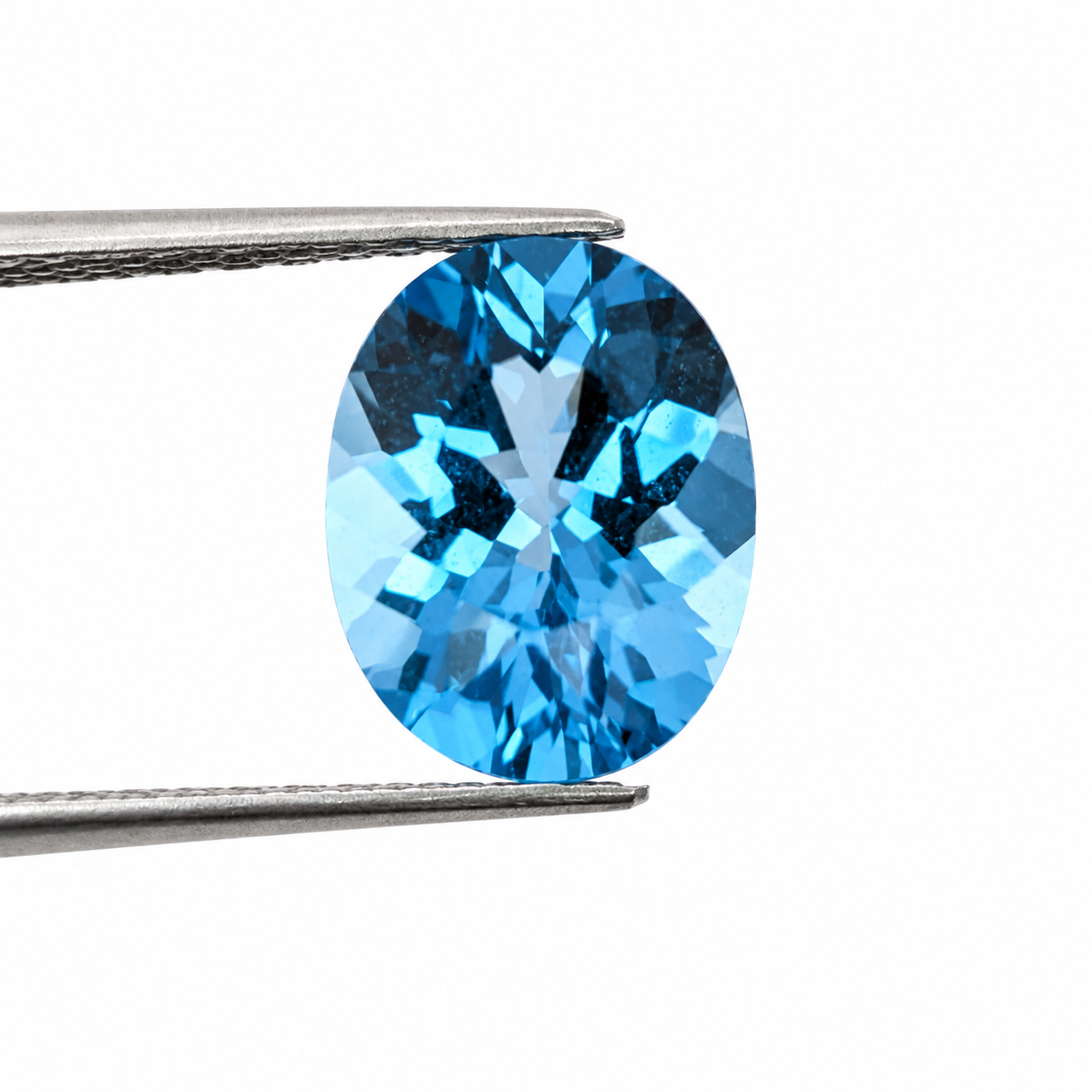 Topacio Swiss Blue Facetado Ovalado 9 x 7 mm