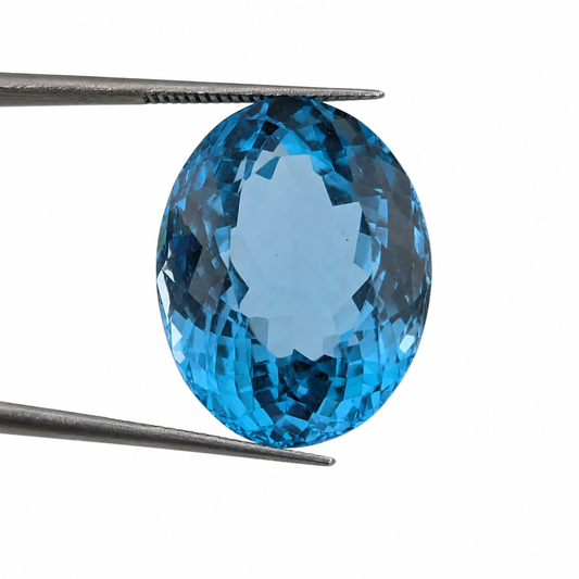 Topacio azul suizo Facetado Ovalado 21 m x 16 mm