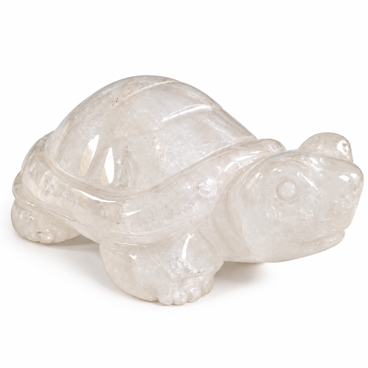 Tortuga Pulida de Cuarzo blanco 5 cm