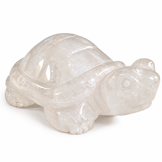 Tortuga Pulida de Cuarzo blanco 5 cm