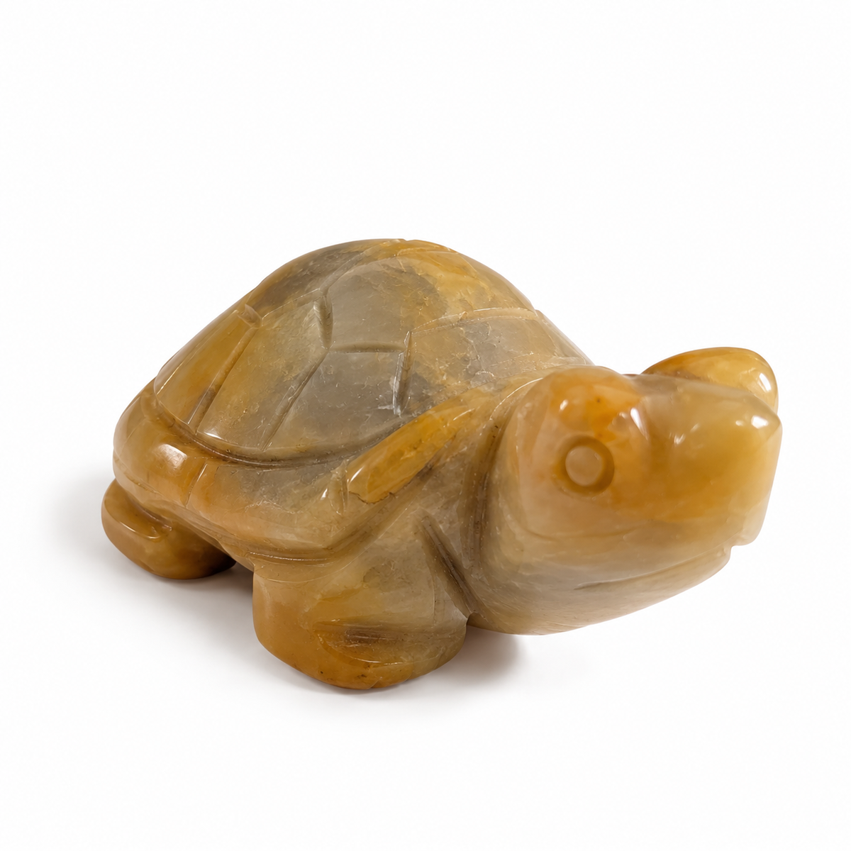 Tortuga Pulida de Cuarzo Amarillo (Golden Healer) 5 cm
