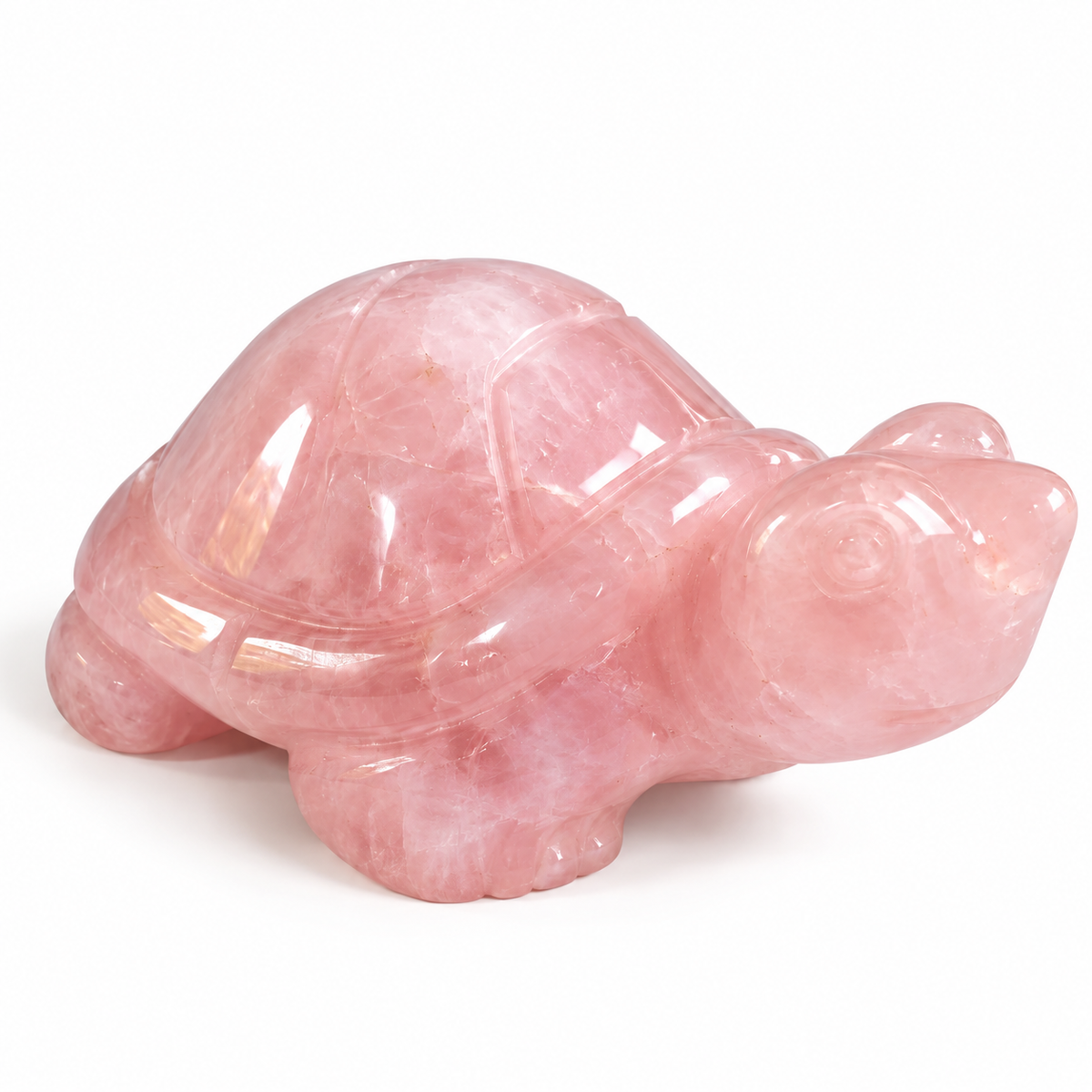 Tortuga Pulida de Cuarzo Rosa 5 cm