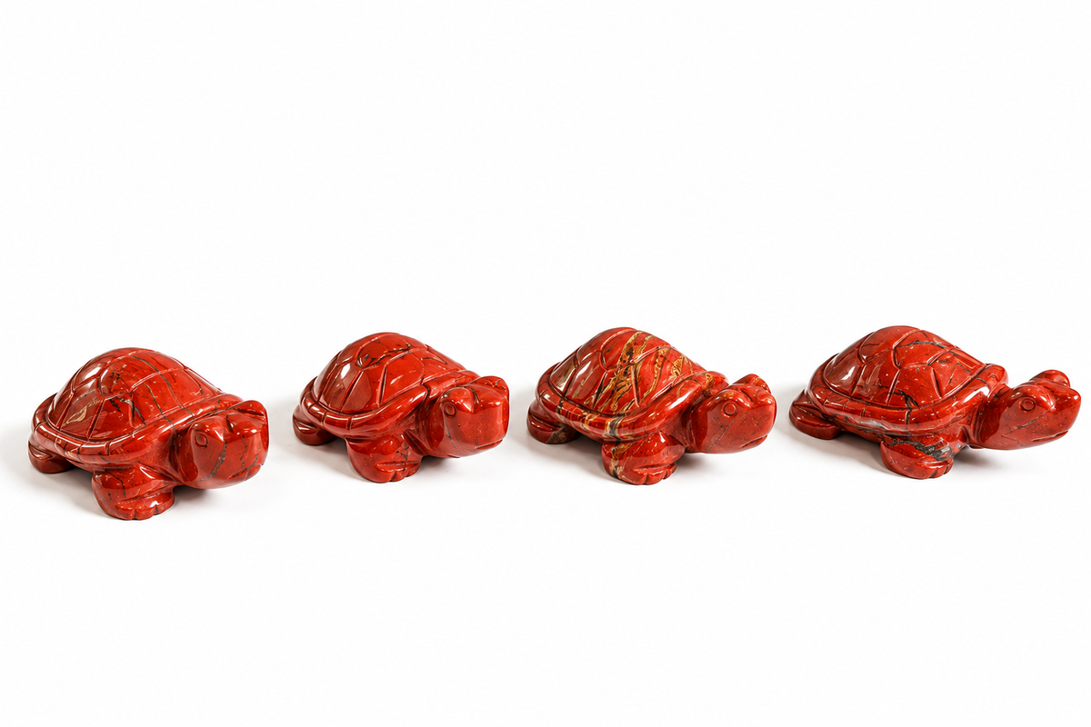 Tortuga Pulida de Jaspe Rojo 5 cm