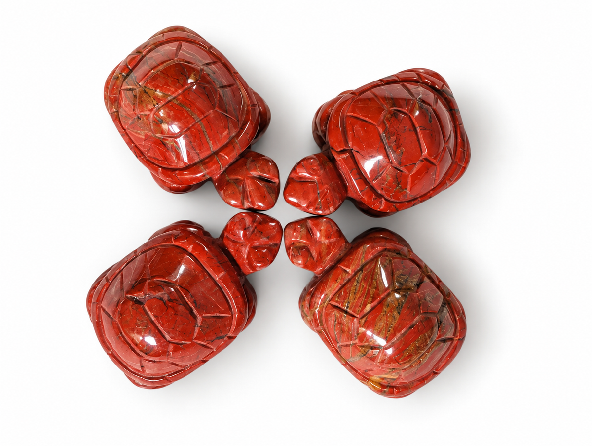 Tortuga Pulida de Jaspe Rojo 5 cm