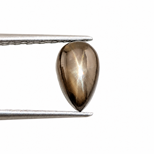 Zafiro Estrella Negro Cabuchón Pera 8 x 5 mm