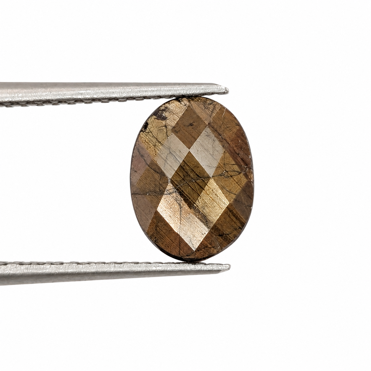 Zafiro Gold Sheen Facetado Ovalado 8 x 6 mm
