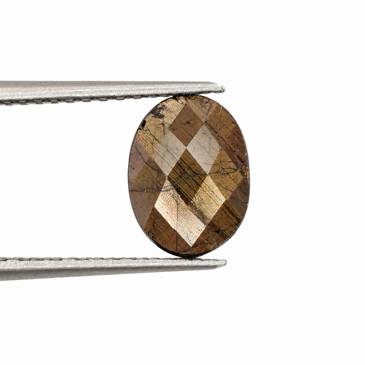 Zafiro Gold Sheen Facetado Ovalado 8 x 6 mm