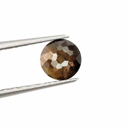 Zafiro Gold Sheen Facetado Redondo 6 mm