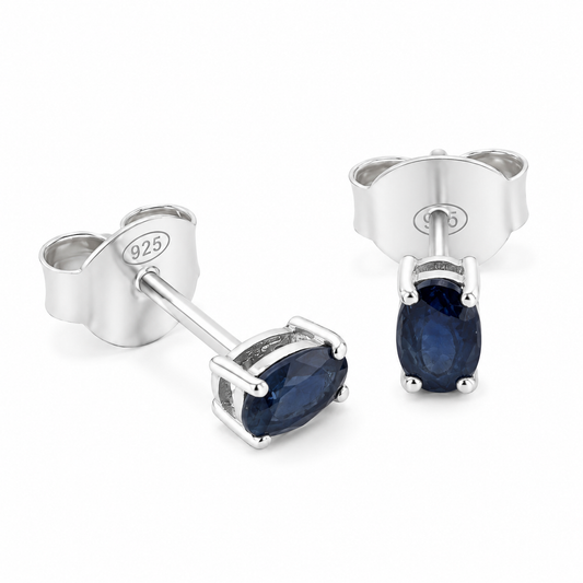 Aretes de zafiro azul 5x3 mm