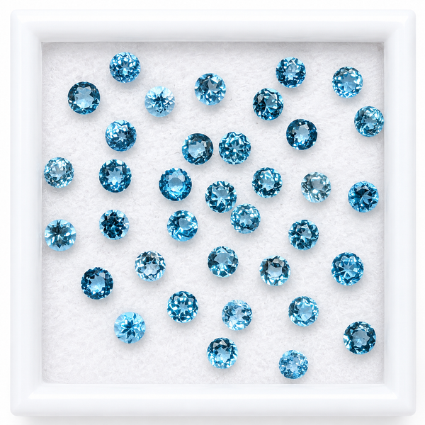 2 mm-Topacio Swiss Blue Facetado Redondo