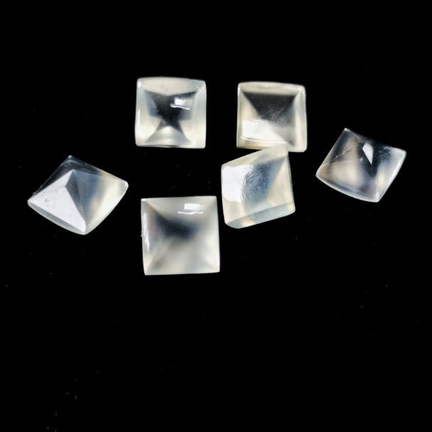 Piedra Luna Blanca Cabuchon Cushion 6 mm