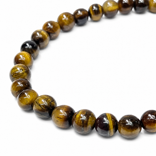 Pulsera Elástica de Ojo de Tigre Amarillo 7 mm