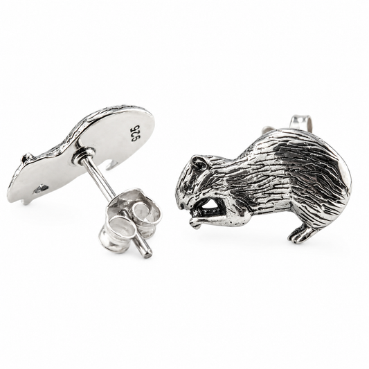 Aretes Agutí en Plata 925 14 x 11 mm