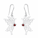 Aretes de Mariposa con Granate