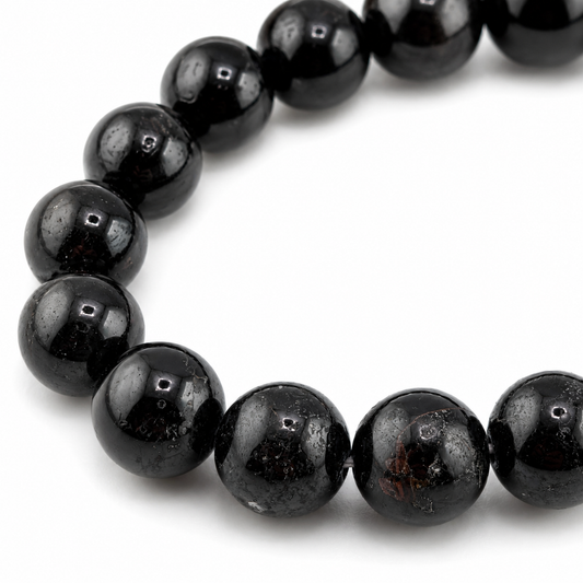 Pulsera Elástica de Turmalina Negra