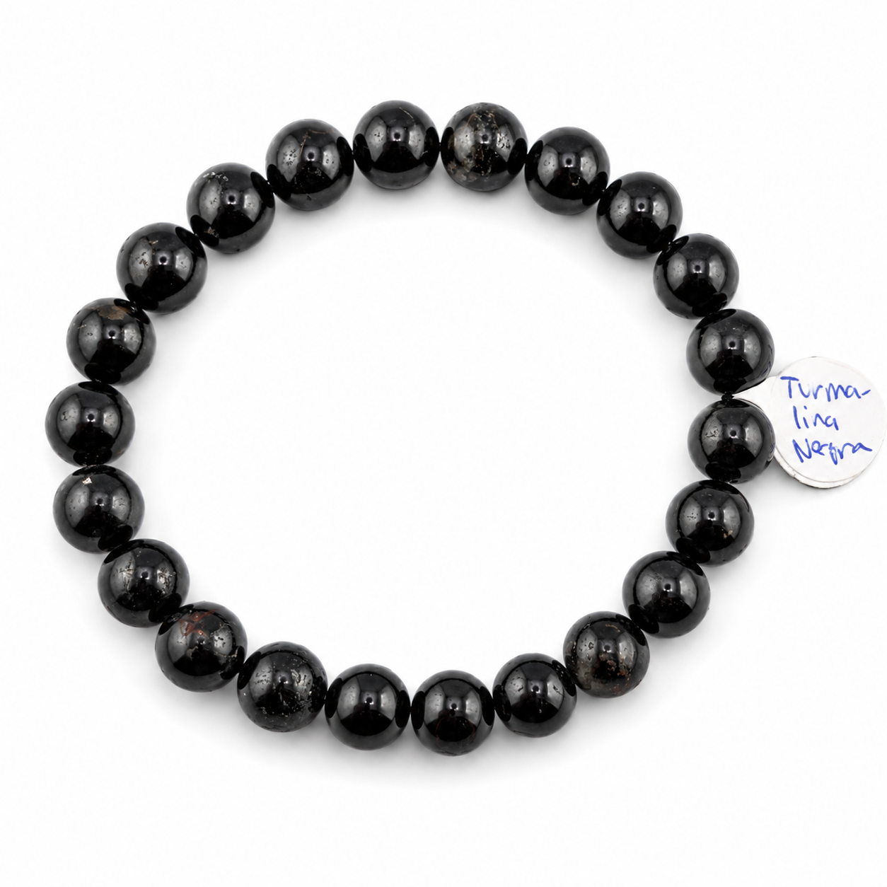 Pulsera Elástica de Turmalina Negra