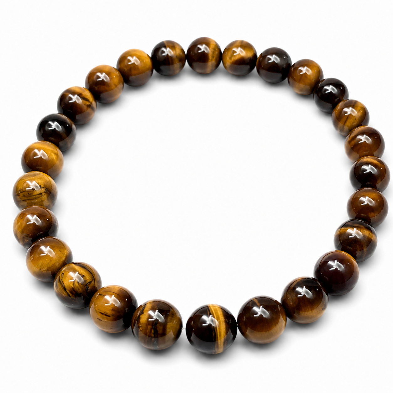 Pulsera Elástica de Ojo de Tigre Amarillo 7 mm