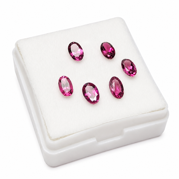 Turmalina Rubelita Facetado Ovalado 5 x 3 mm