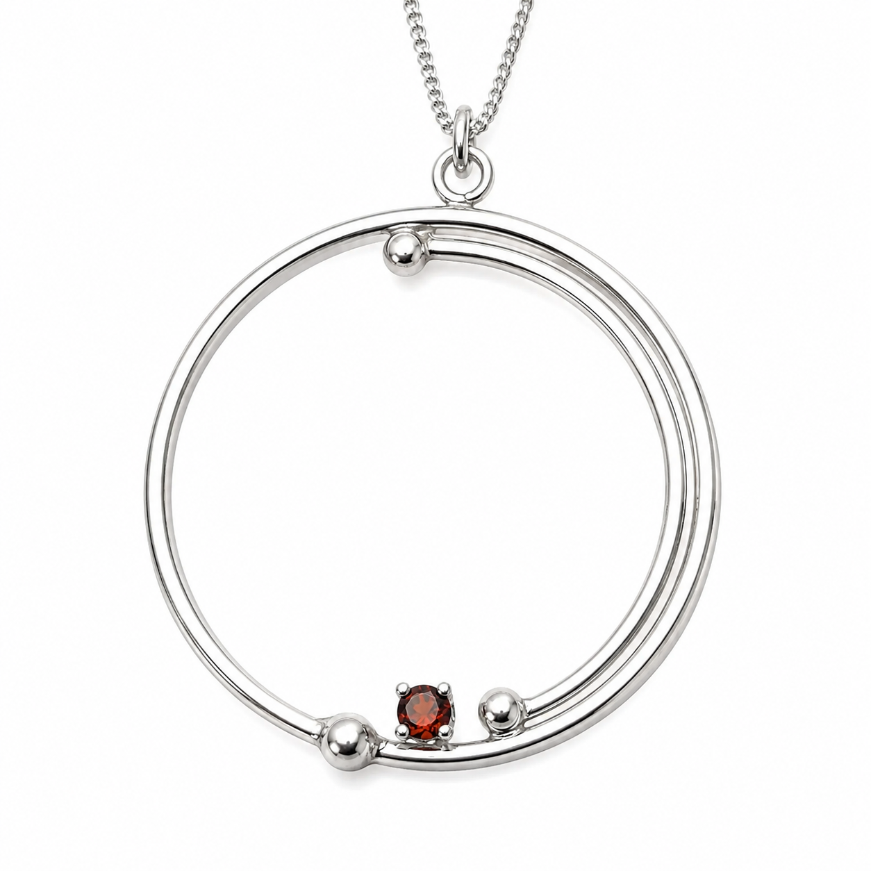 Collar con Granate Rojo