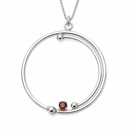 Collar con Granate Rojo