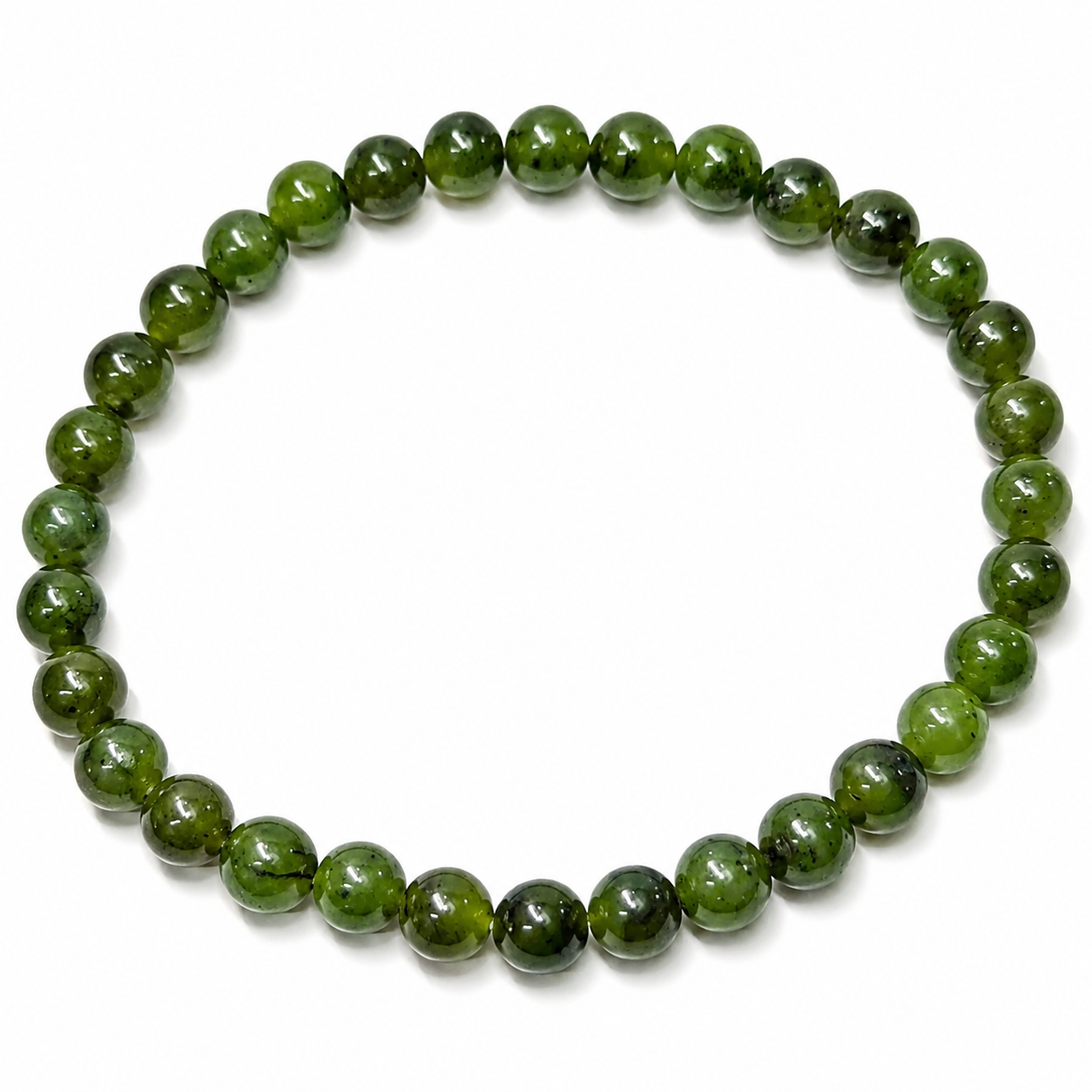 Pulsera Elástica de Jadeíta Burma 6 mm